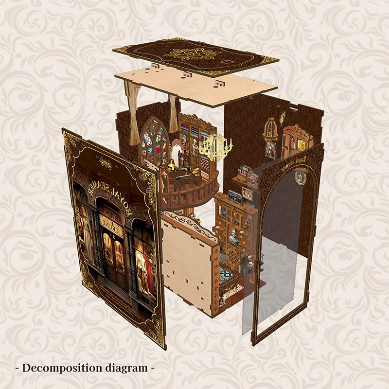 Manufacturer MDF doll houses Home decoration book nook puzzle Home decoration 3D puzzle miniature book nook diy