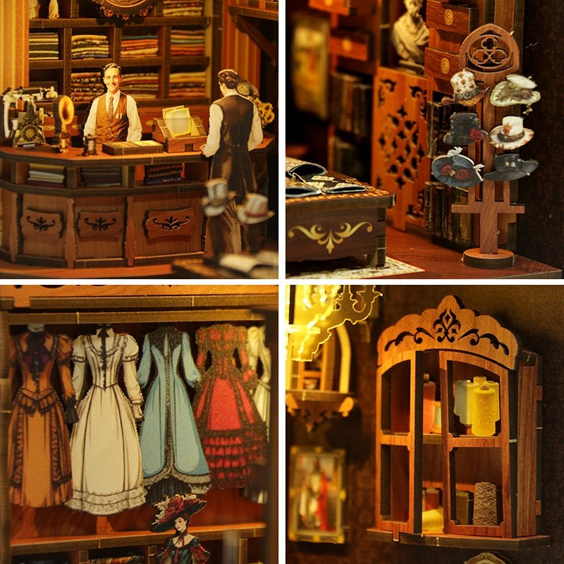 Manufacturer MDF doll houses Home decoration book nook puzzle Home decoration 3D puzzle miniature book nook diy