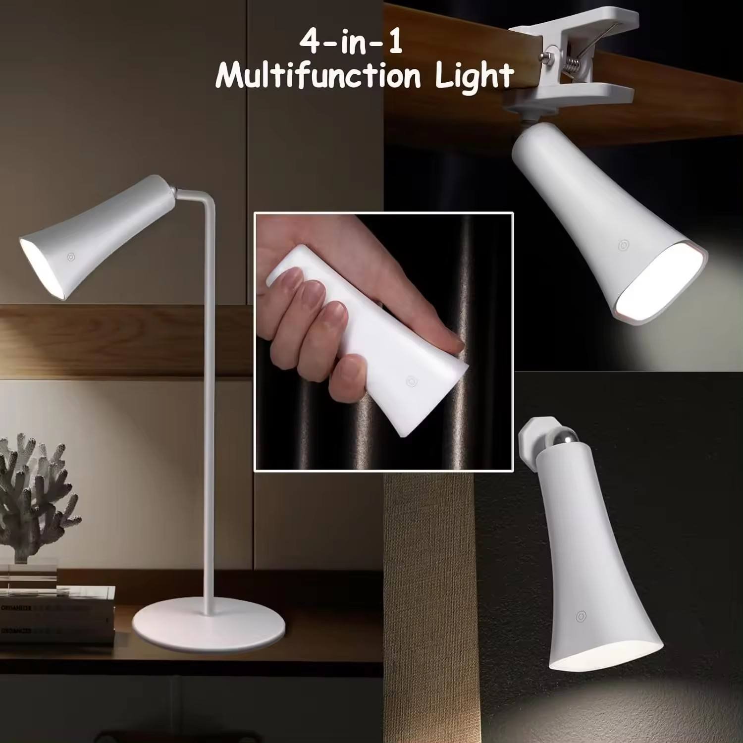 4 in 1 multifunctional emergency portable magnetic lamp Bedside clip lamp LED night light Bedside table book lamp