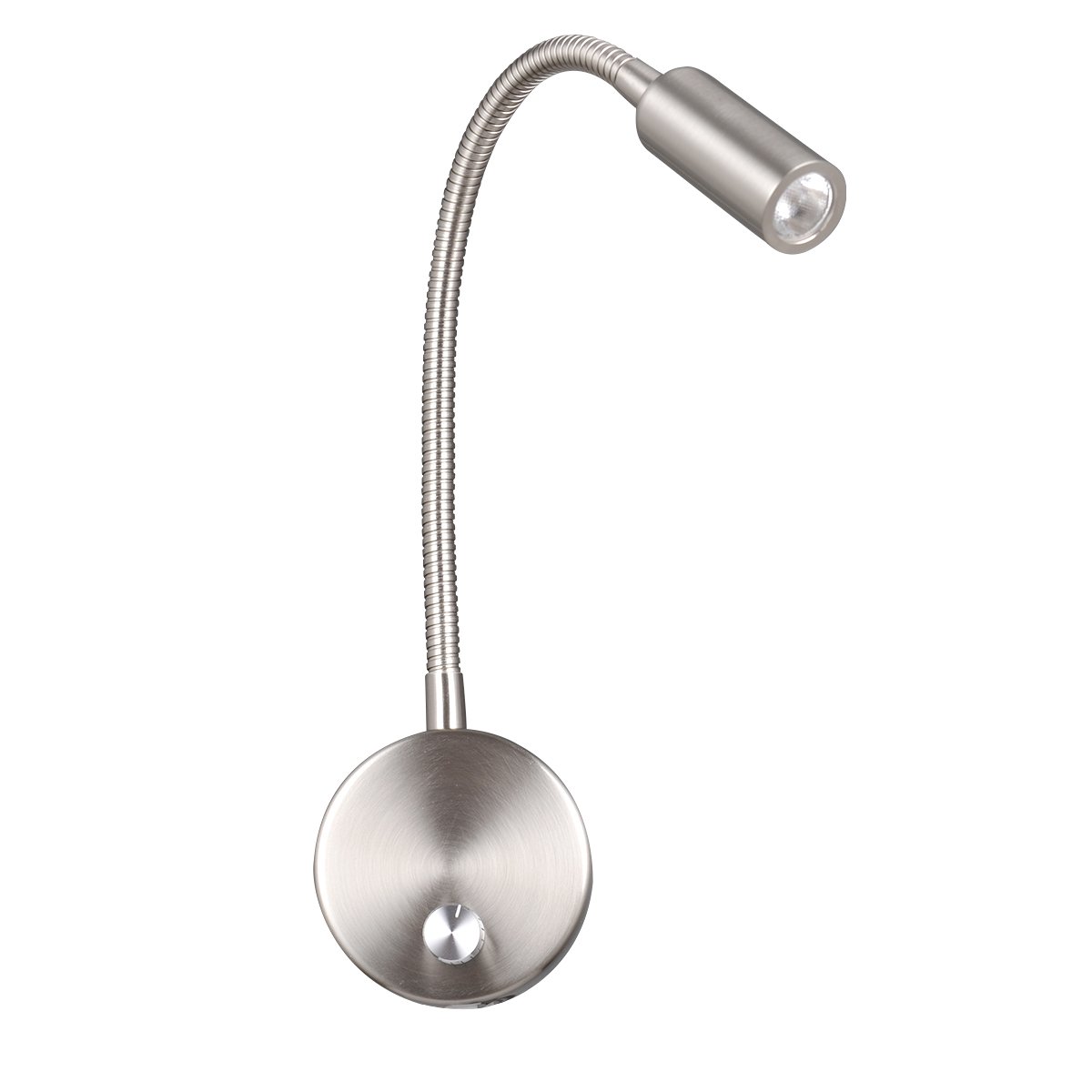 Manual Control Dimmable Flexible Gooseneck Wall Lamp Reading Lights for Books in Bed 3w /surface nickel /3000k/AC 220V