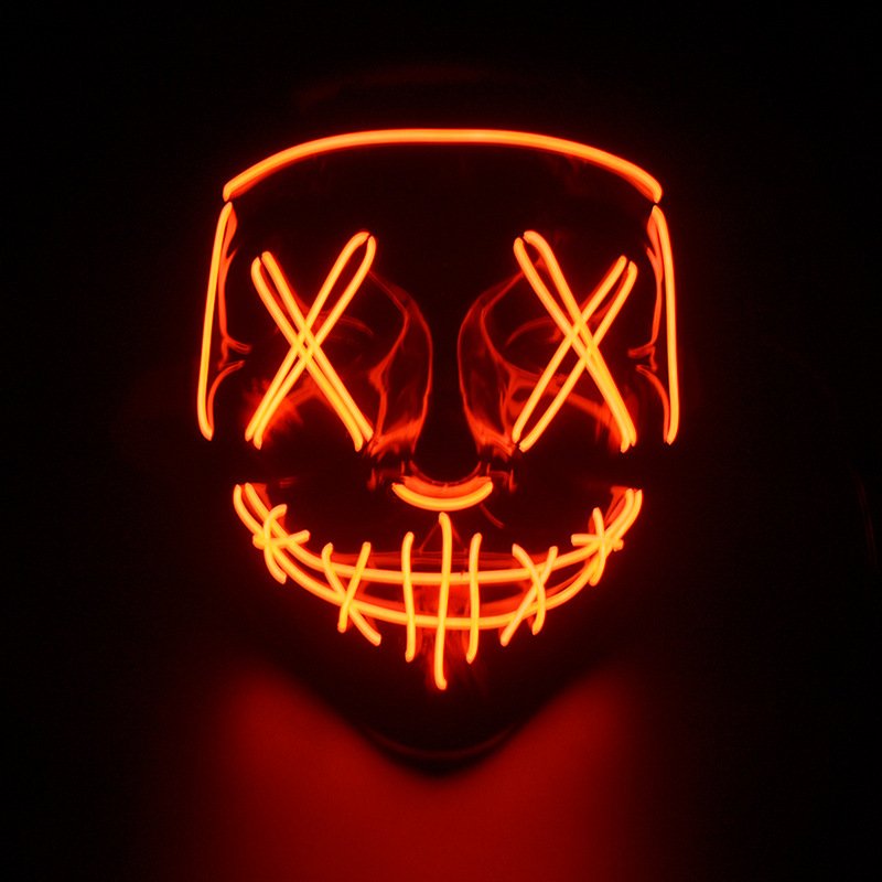 Hot selling Festival Cosplay Carnival Parties EL Wire Scary Halloween LED light up Purge Mask