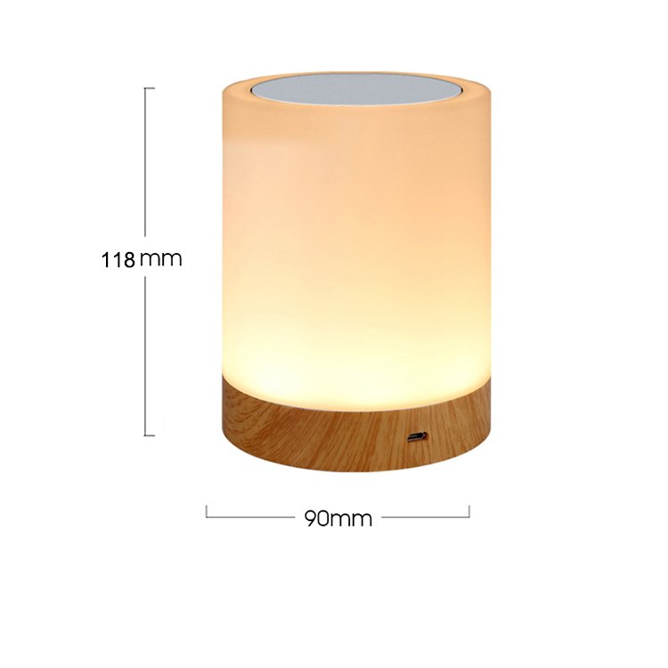Cylindrical Lighting Fixtures Reading Light Desk Night Lighting Wooden Table Lamp Comfortable Warm Portable Lamp Convenient