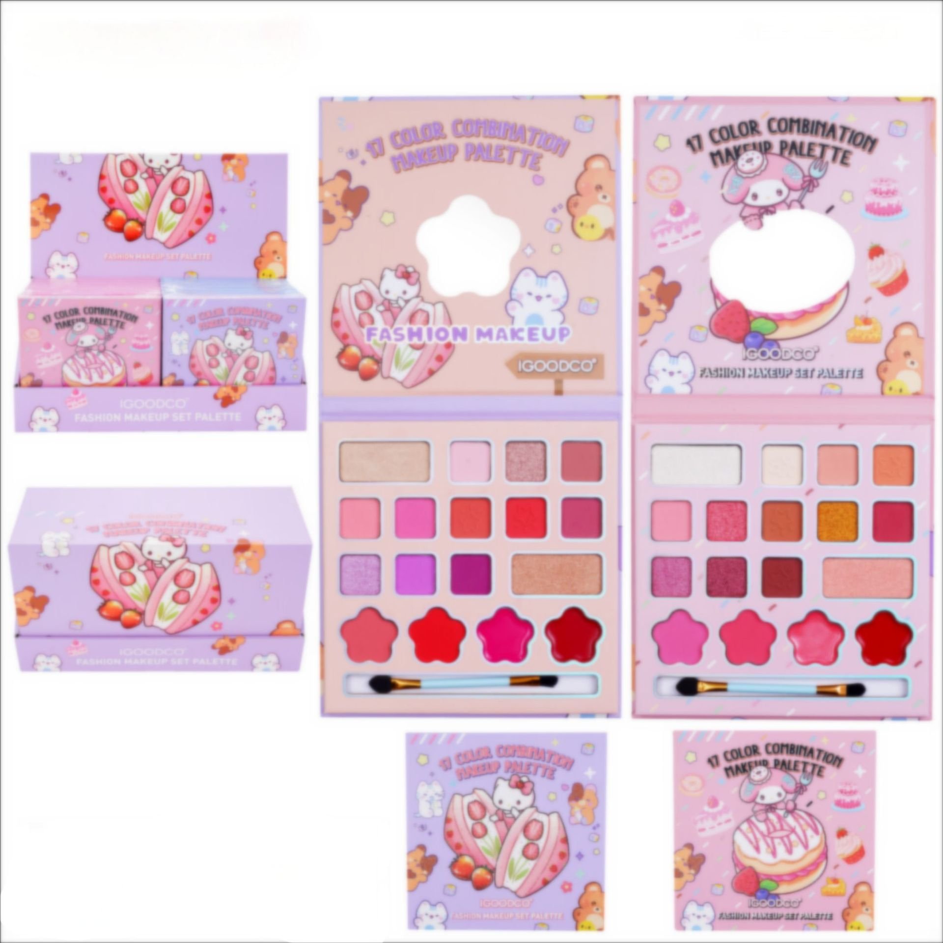24 pcs/box 17 Color IGOODCO Eye Shadow with brush Book stage performance Pressed Glitter Eyeshadow Factory Direct Waterproof