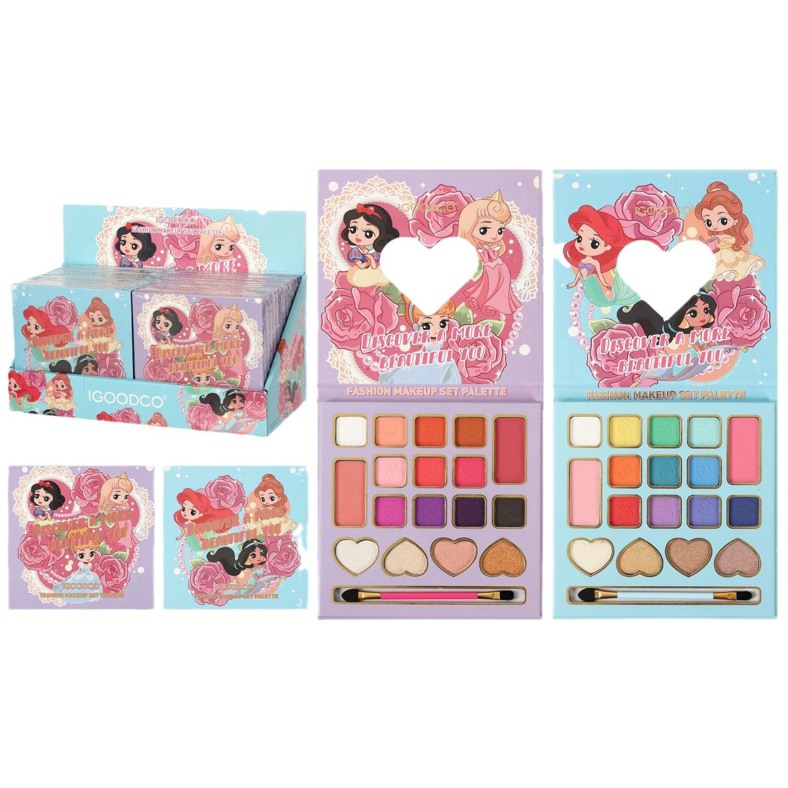 24 pcs/box 17 Color IGOODCO Eye Shadow with brush Book stage performance Pressed Glitter Eyeshadow Factory Direct Waterproof
