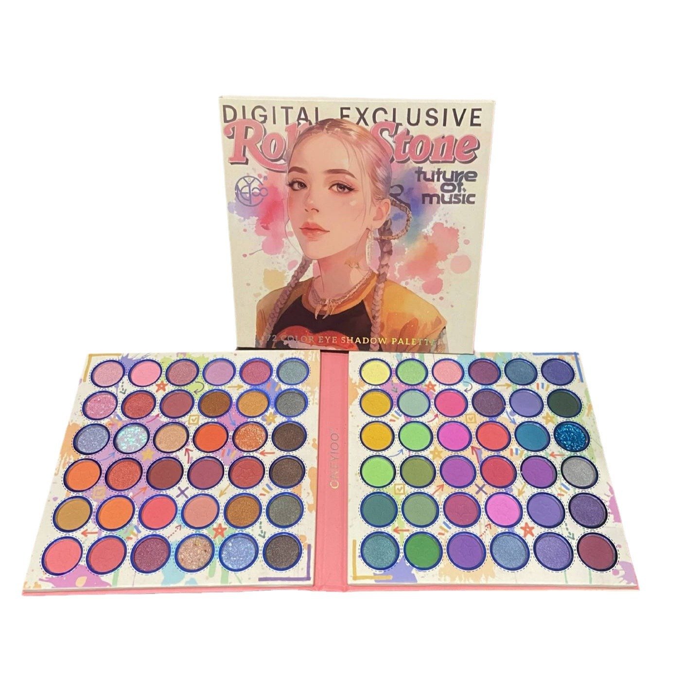 72-color butterfly pattern eyeshadow palette matte pearlescent multi-color makeup palette colorful blue red makeup book