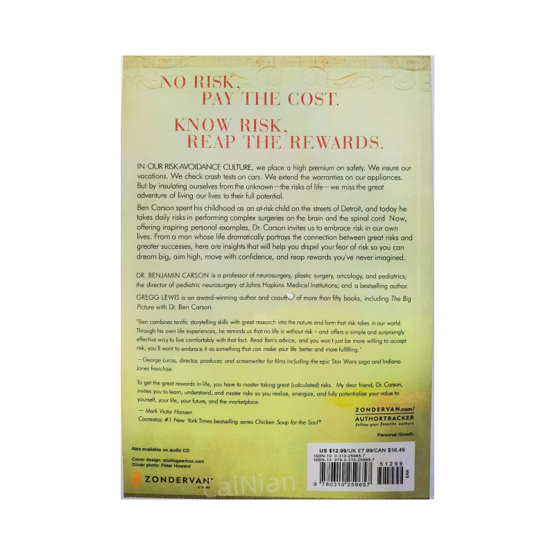 Top Quality Fiction Books Combp Best Seller English Books Fiction Take The Risk Ben Carson