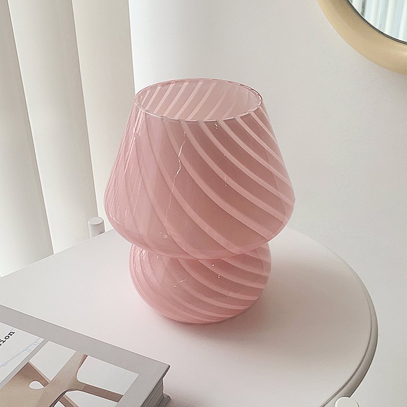 USB Vintage LED Mushroom Table Lamp Novelty Dimmable Glass Hotel Desk Light Bedroom Bedside Living Room Bar Decor Reading Light