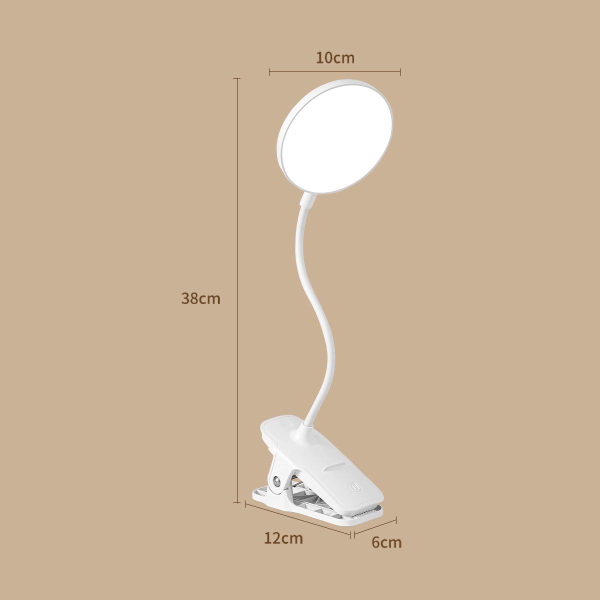 YOLOMO LED Clip Reading Book Light Usb Charging Clamp Lamp with Flexible Neck Rechargeable Table Lamp