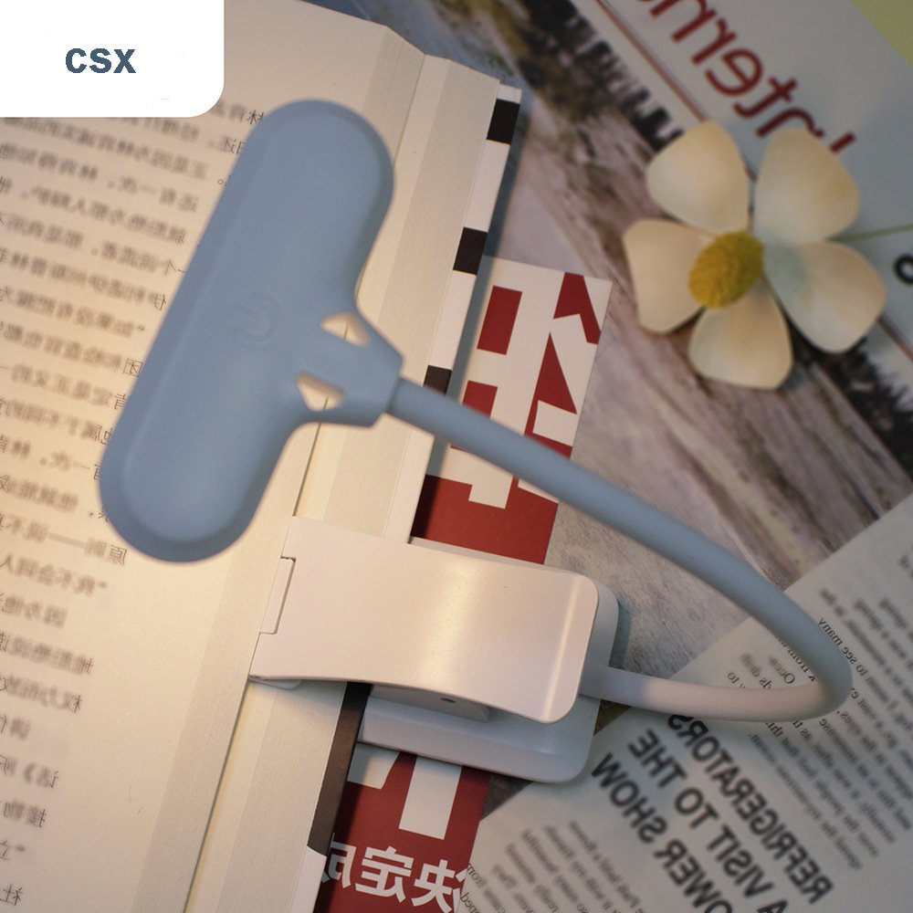 2023 New Design Wholesale Logo Customized Wide Amber Book Light Led Dimmable Bedside Reading Lamp Clip on Book Light