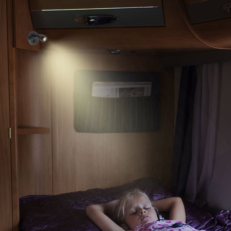 2W 12V RV Boat LED Reading Light LED Wall lamp Modern Bedroom Bedside Reading Study Book Lamp