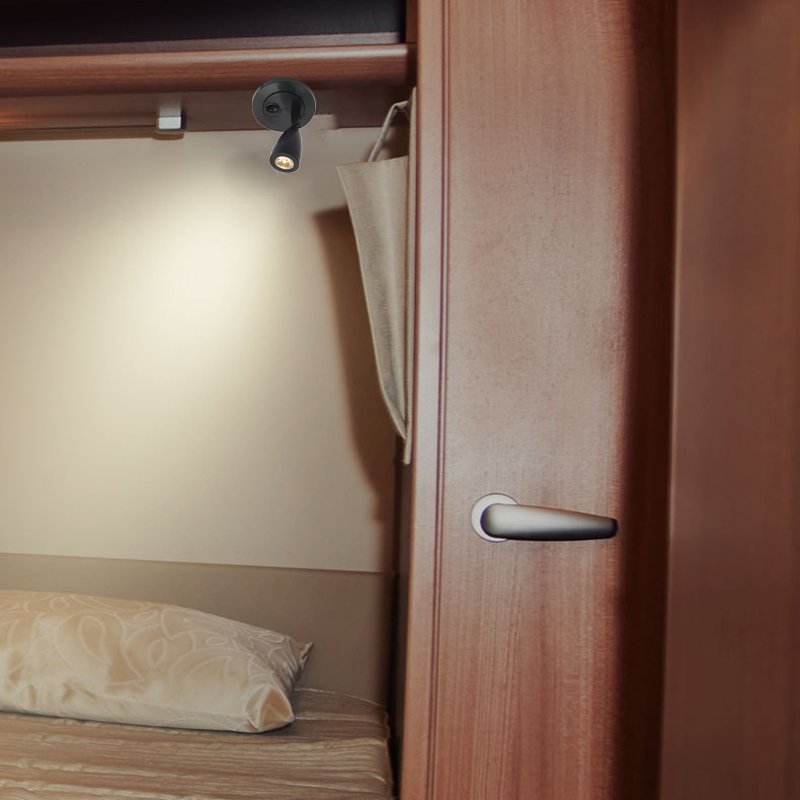 2W 12V RV Boat LED Reading Light LED Wall lamp Modern Bedroom Bedside Reading Study Book Lamp