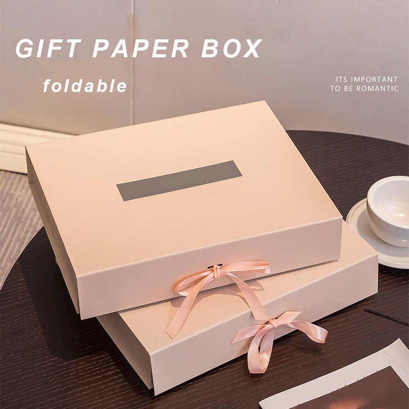 Spot one-piece pink Men's T-shirt pyjamas sleepwear package folding paper box magnetic book type box silk scarf gift box