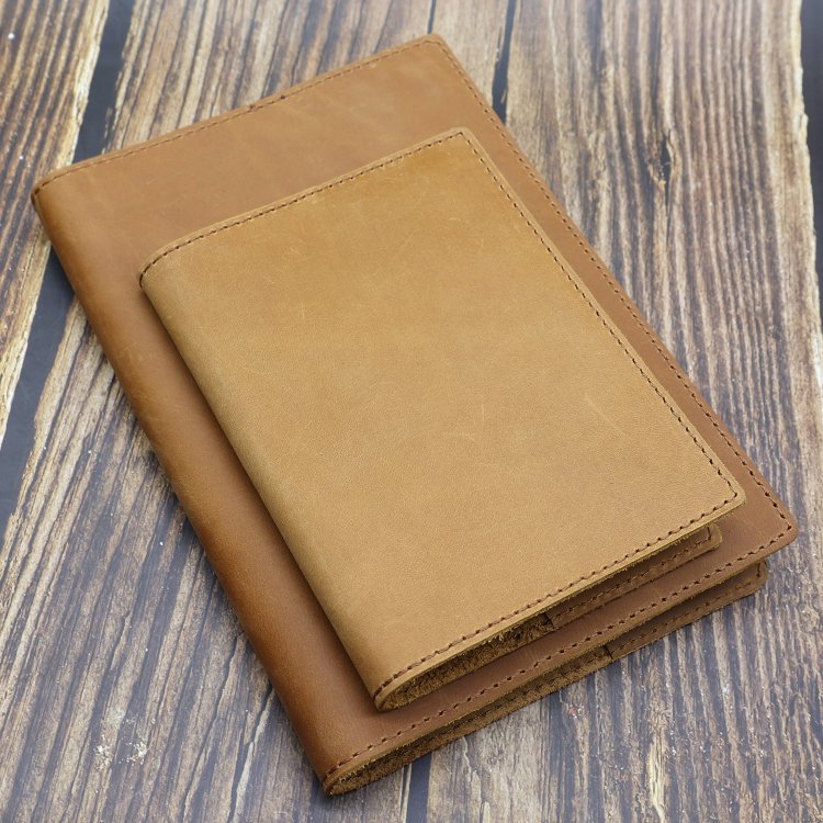 Passport book Cover Vintage Genuine Leather Journal Business Planner Leather Notebook cover