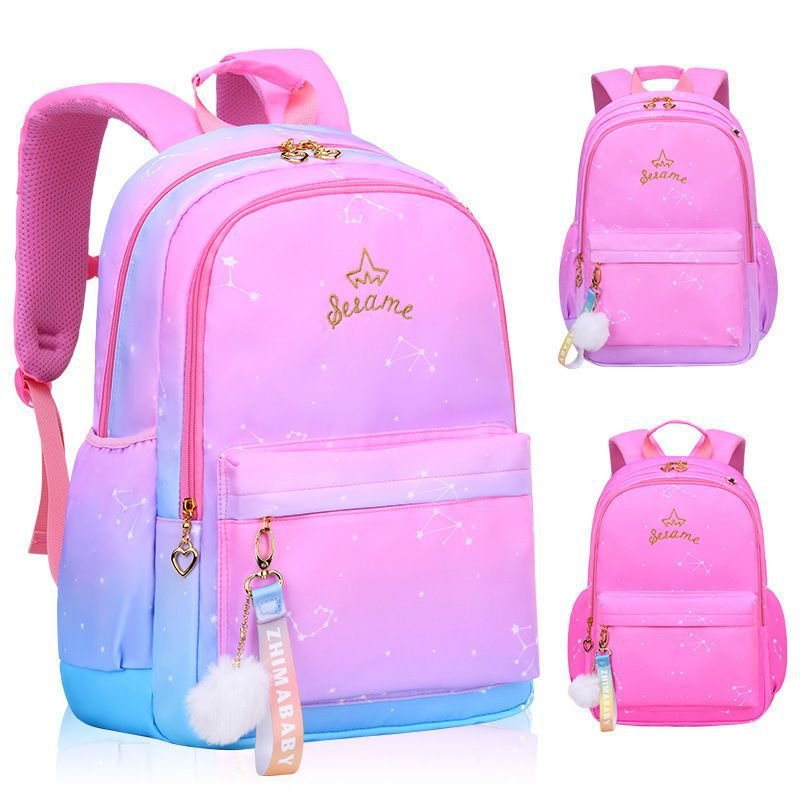 Gradient Pink Girl Purple Blue Fading Colors Girl Book Bag Students School Bag Backpack School Bags