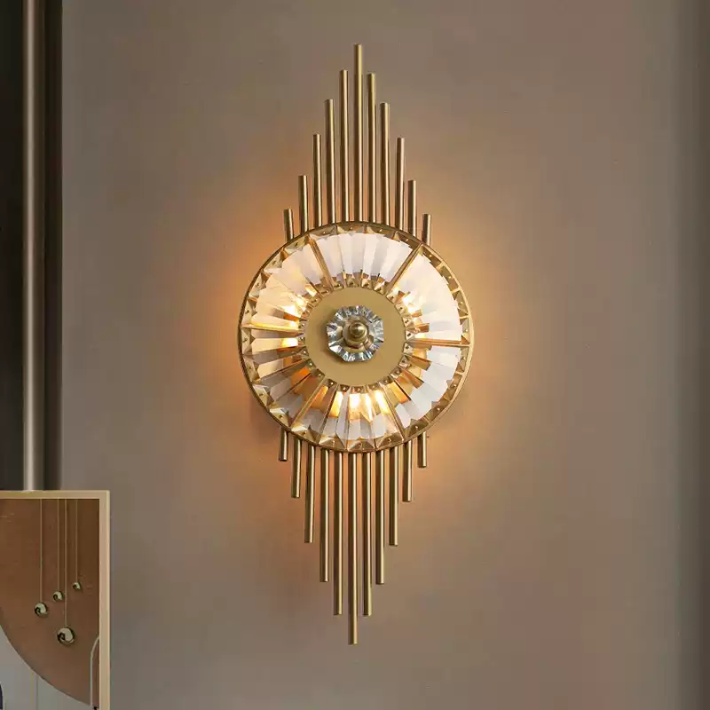 Modern Luxury French Style Crystal Wall Light for Background Wall Living Room Dining Room Bedroom Hotel Ballroom Art Wall Lamps