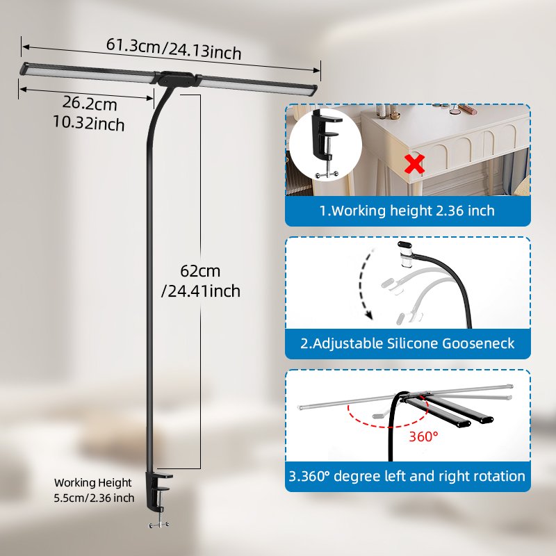 Foldable Dimmable Magnifier Eye Usb Adjust Led Light Bedside Table Lamp For Study Desk Table Lamps/Desk Lamp/Reading Lamp