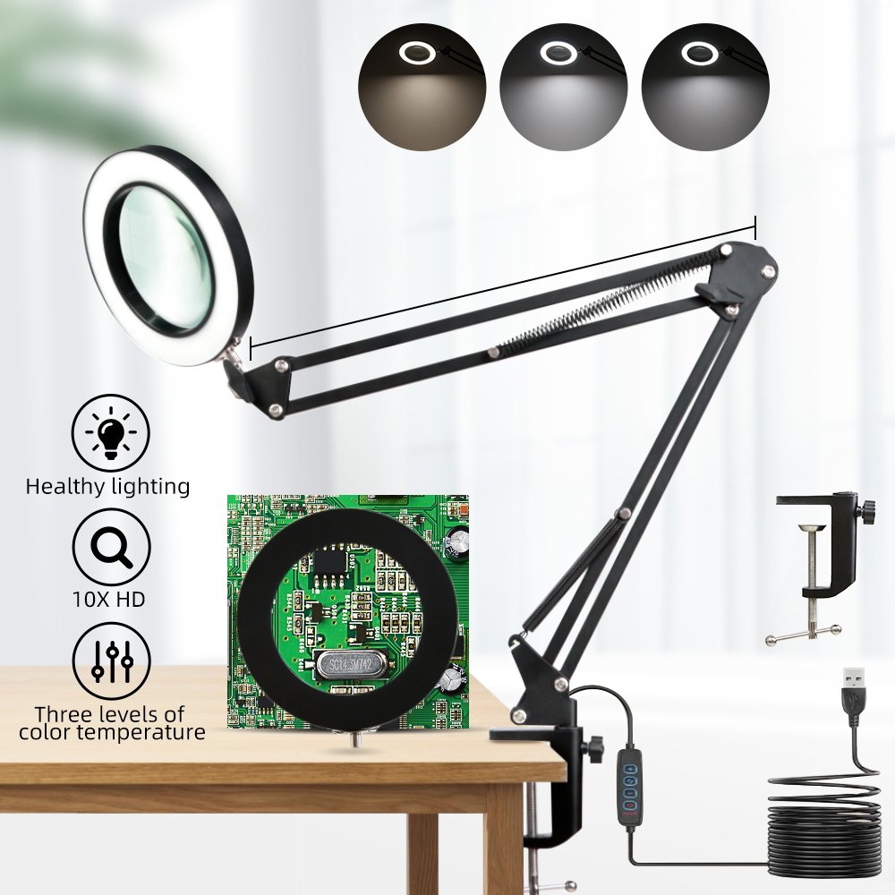 Foldable Dimmable Magnifier Eye Usb Adjust Led Light Bedside Table Lamp For Study Desk Table Lamps/Desk Lamp/Reading Lamp