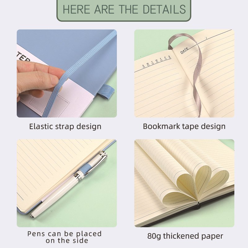 X906-1 High Quality Business Office Lined Personalized Printed Note Book PU Leather Custom Logo A5 Hardcover Journal Notebook