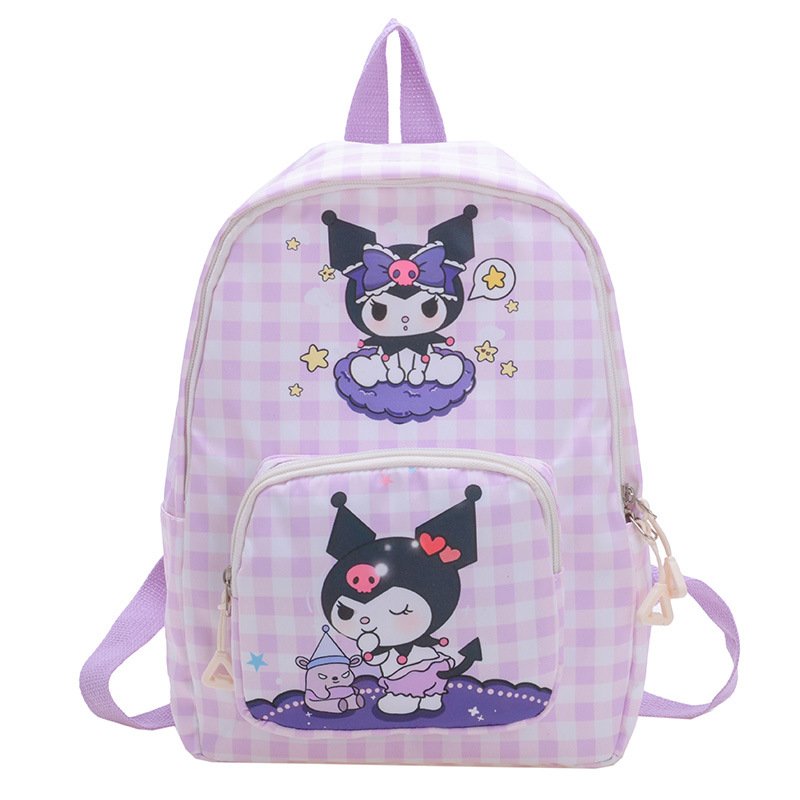Children's bag cartoon cute kitty children's backpack kindergarten super light large capacity fashion printed plaid book bag