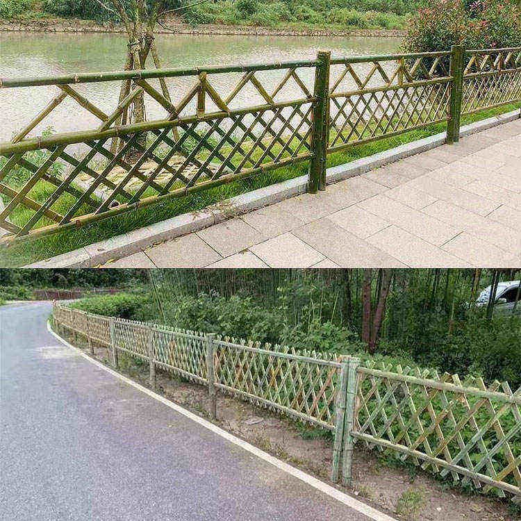 Natural Green Pole Edging for Small Garden Panel Door Tricks Short Bamboo Fence