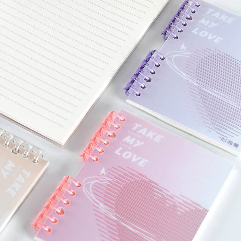 Minimalist Gradient 6-Rings Loose-Leaf A6 Notebook Heart Series For School Organizer with Hot Sales Style