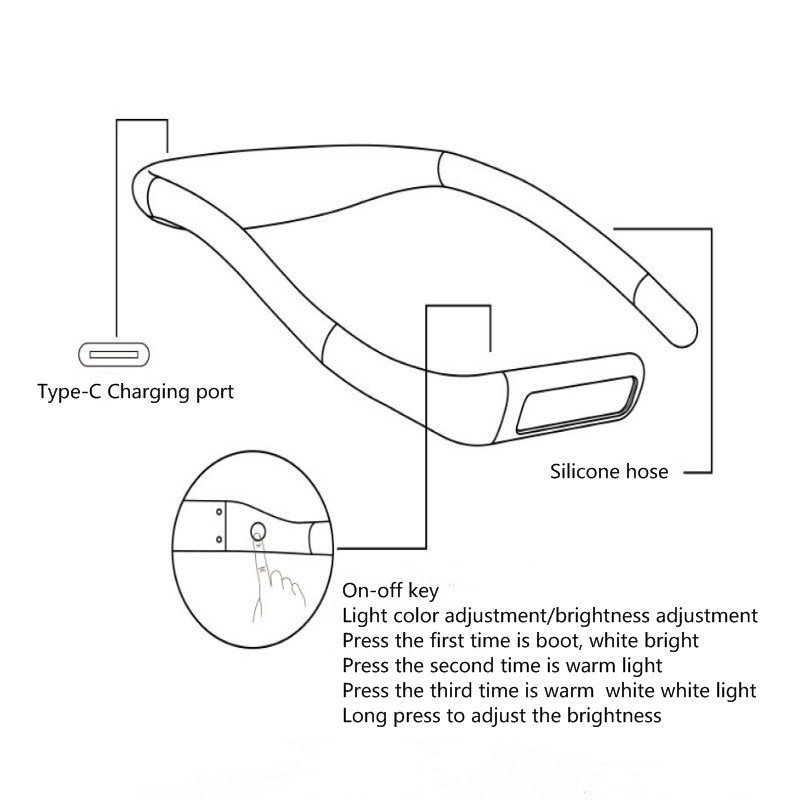 LED Portable Hanging Flexible Soft Silicone Arms Neck Reading Light Rechargeable 3 Colors Book Lights Eye Protection Desk lamp