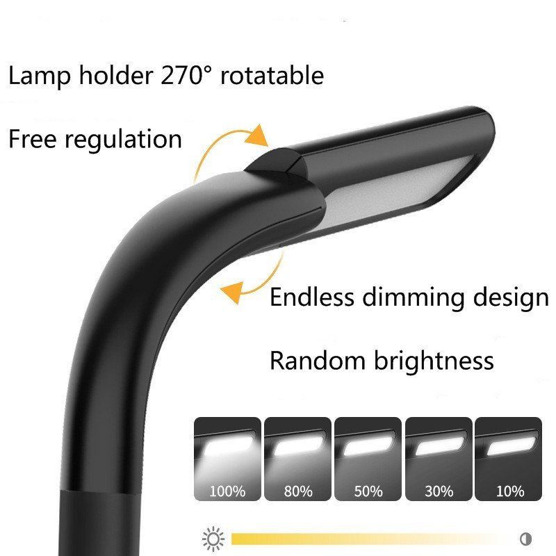 LED Portable Hanging Flexible Soft Silicone Arms Neck Reading Light Rechargeable 3 Colors Book Lights Eye Protection Desk lamp