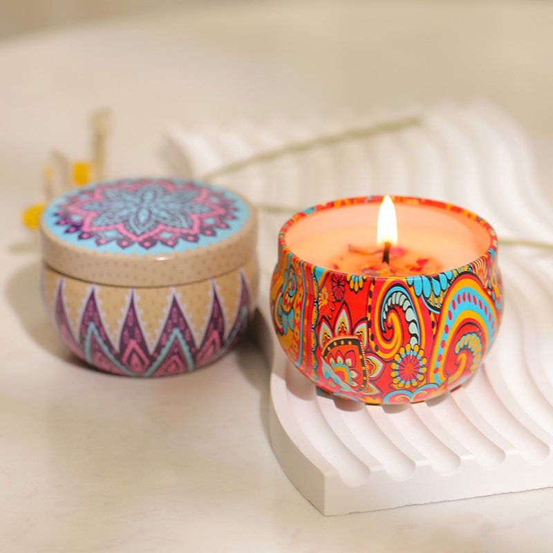 Aromatherapy Soy Wax Candle With Dry Flowers Wedding Favors Eternal Flower Fragrance Plant Essential Oil Incense Candle