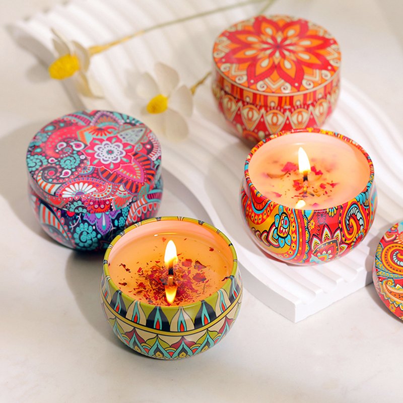 Aromatherapy Soy Wax Candle With Dry Flowers Wedding Favors Eternal Flower Fragrance Plant Essential Oil Incense Candle