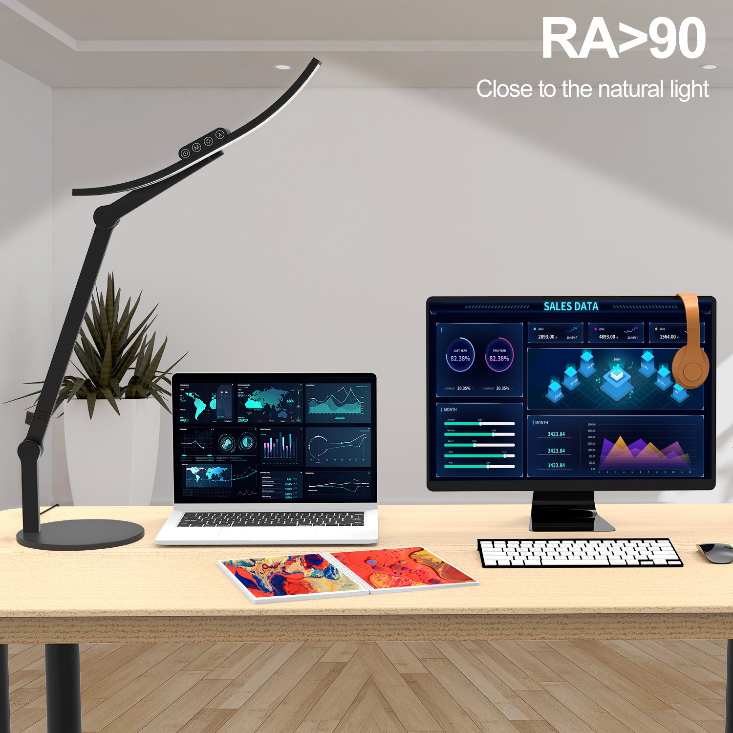 2023 Newest Design Swing Arm Curved desk lamp Bedside Table Desk Lamp 45cm long Architect Desk Lamps with Base