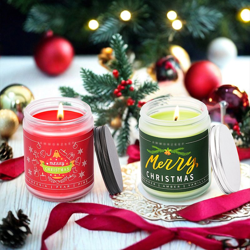 Hot Sale Christmas Candle Christmas scented candle ornaments home fragrance Christmas Scented candles wholesale