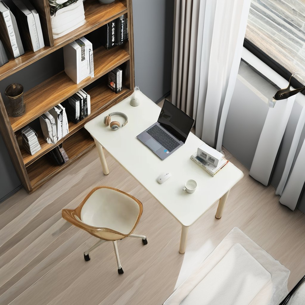 Bedroom solid wood desk household small family bedside computer desk modern simple table bedside high light luxury rock board