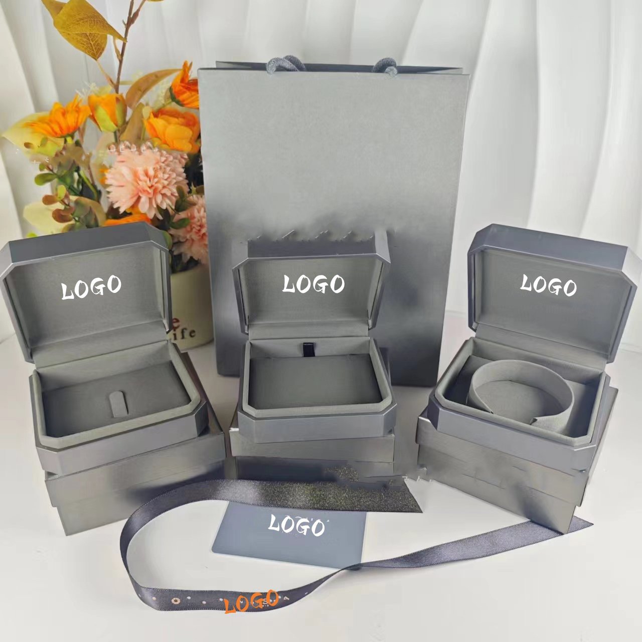 Miasska Luxury Designer Jewelry Box with Lights 1:1 With Picture Book Tote Bag Necklace box Bracelet box Earring box