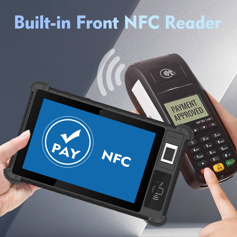 UTAB R817 8 Inch Android IP65 Waterproof 4G Industrial Rugged Front NFC Android Tablet