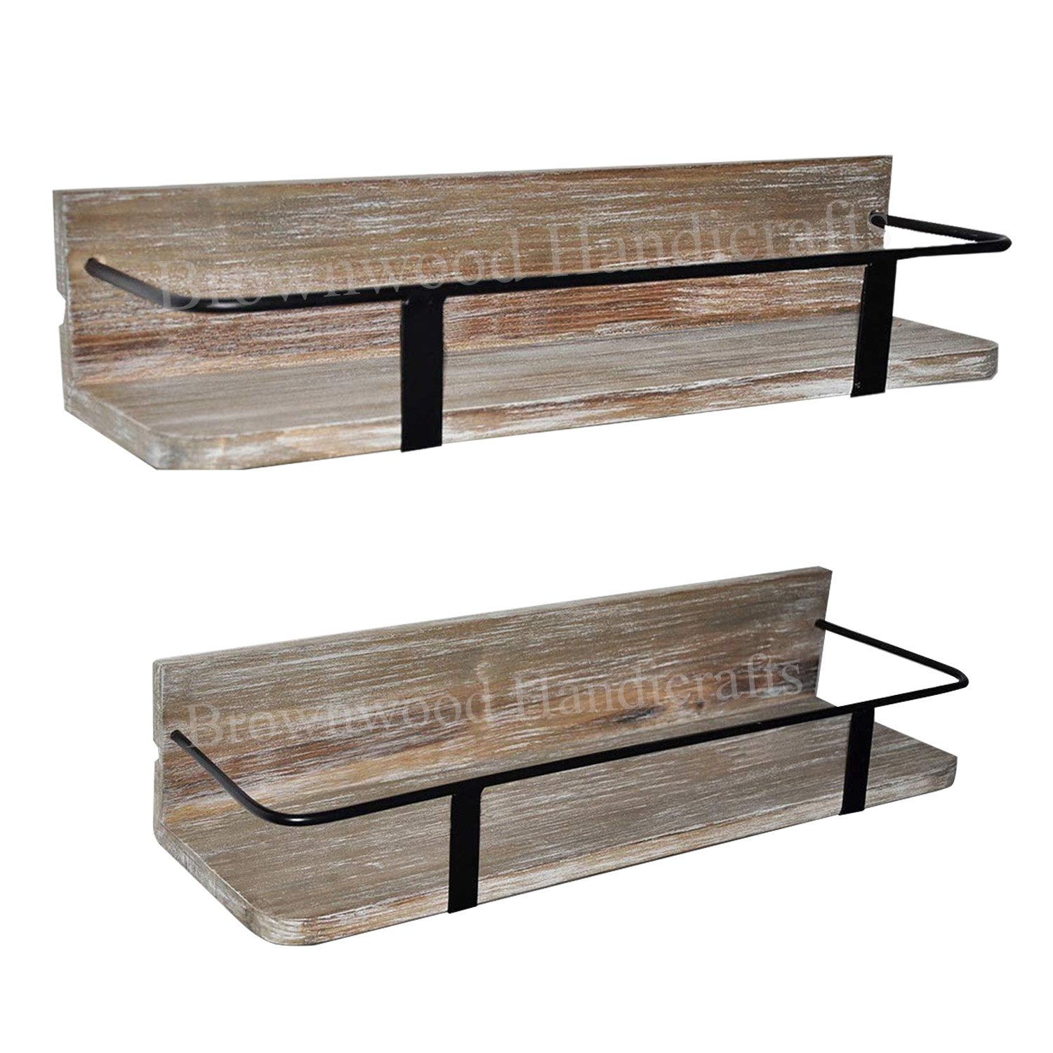 Premium Quality Pine Wood Wall Shelves Set of 3 From Indian Manufacturer & Exporter Wooden Wall Shelf Sets wIth Metal Stand