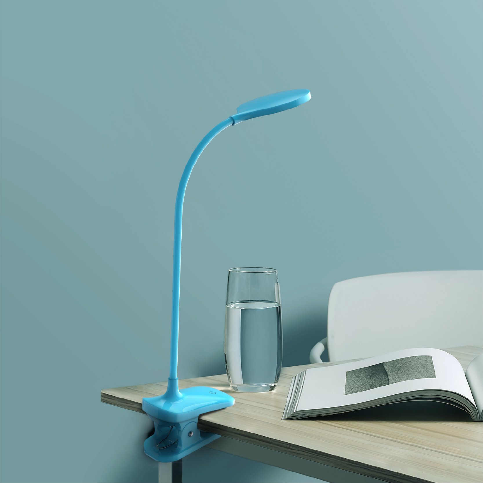 Clip-on and Stand-up Reading Lamp Dimmable LED Night Light USB Charging Portable Flexible Adjustable Study Lamp Battery Plastic