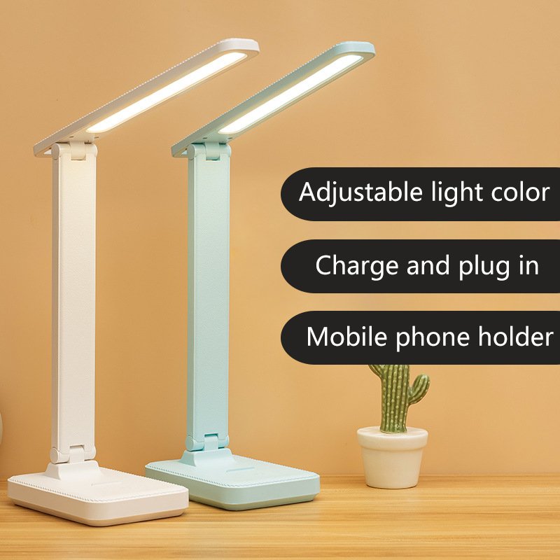 Foldable led rechargeable desk lamp dimmable touch table lamp eye protection
