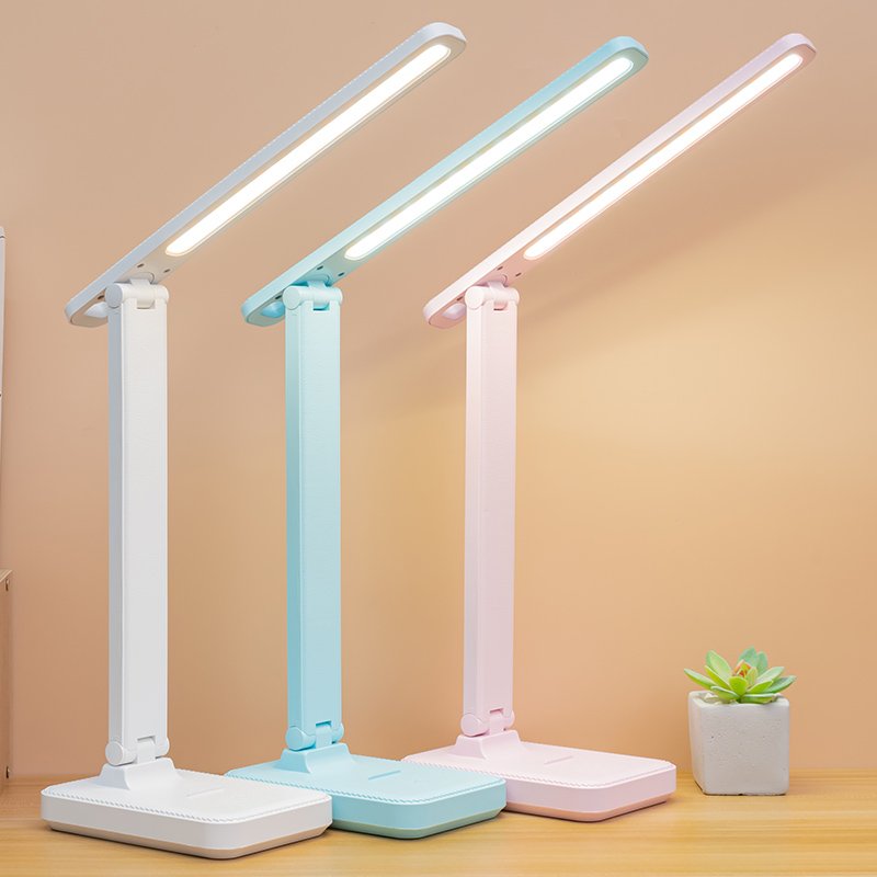 Foldable led rechargeable desk lamp dimmable touch table lamp eye protection