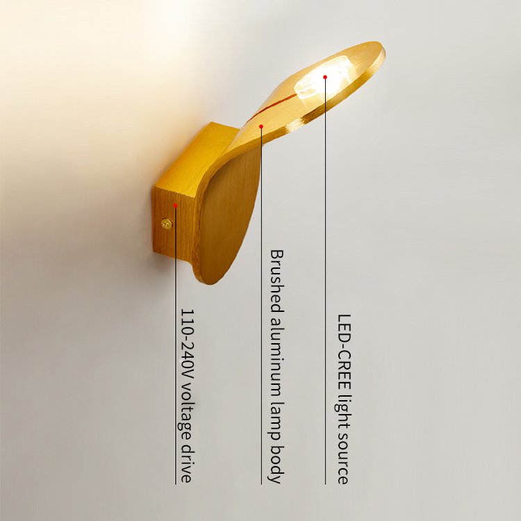 Wall lamp bedroom bed modern atmosphere hotel villa living room simple creative brushed brass
