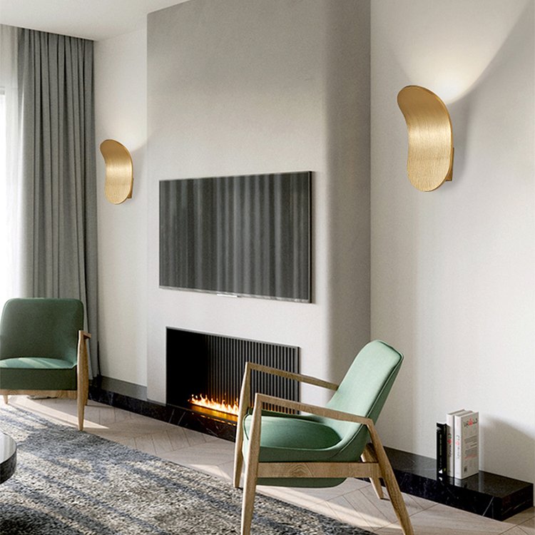 Wall lamp bedroom bed modern atmosphere hotel villa living room simple creative brushed brass