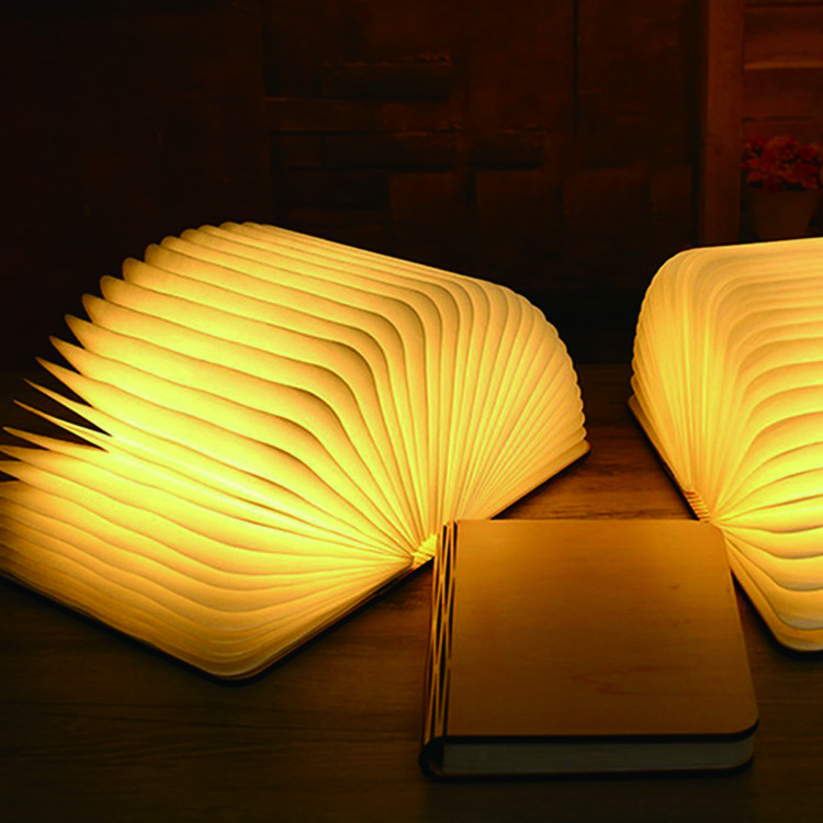 new product 2022 popular top selling Creative wooden book lamp can customize logo lighting and remote control
