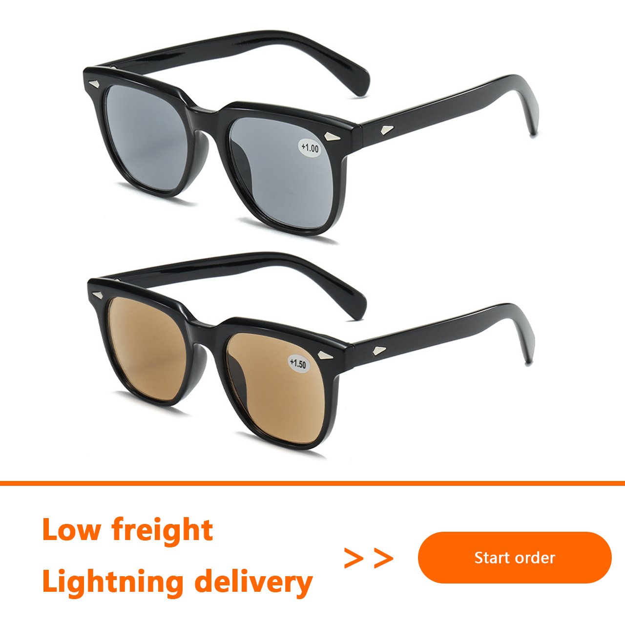 High quality Eyewear Trend Fashion Gafas de sol de Tawny Grey Lens elderly Anti UV Designer Custom Reading Glasses Sunglasses