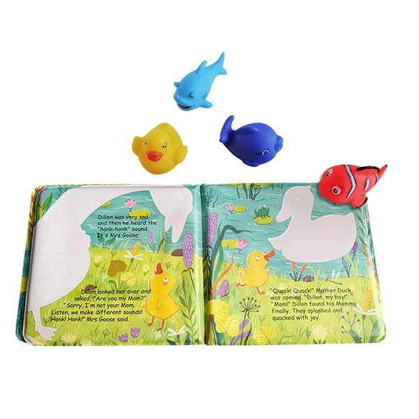 New Design Esummi Water Coloring Baby Bath Book with Toys, Funny Animal Bath Toys Set with Educational Books