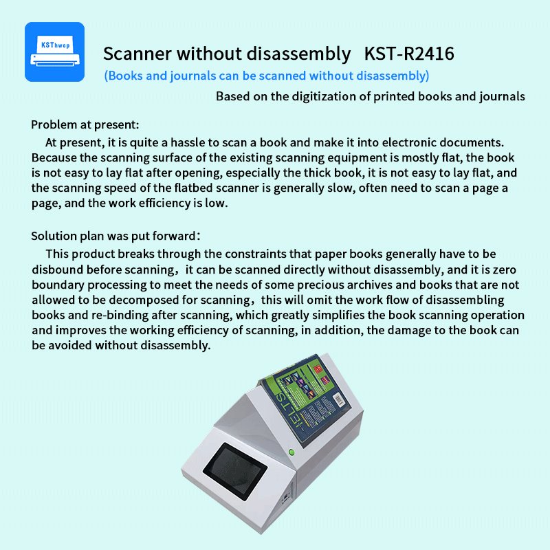 Scanner without disassembly that books and journals can be scanned without disassembly For digitization of books & periodicals