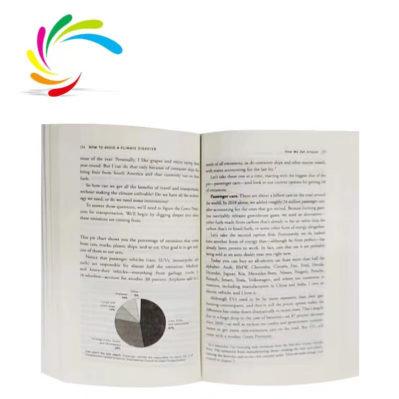 2022 New arrival softcover book light yellow paper stock English science books printing how to avoid a climate disaster