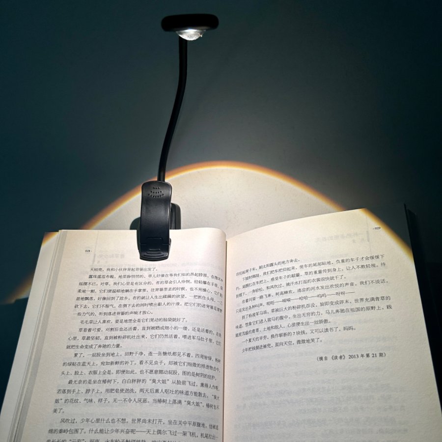 New Designed Flexible Led Rechargeable Book Light Five Color Temperature Dimming Book Light