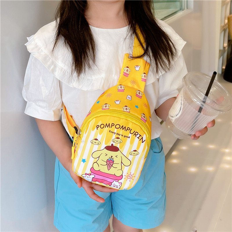 2024 Children's Cartoon Chest Bag Boys and girls travel snacks Bag Cartoon printed one-shoulder diagonal backpack