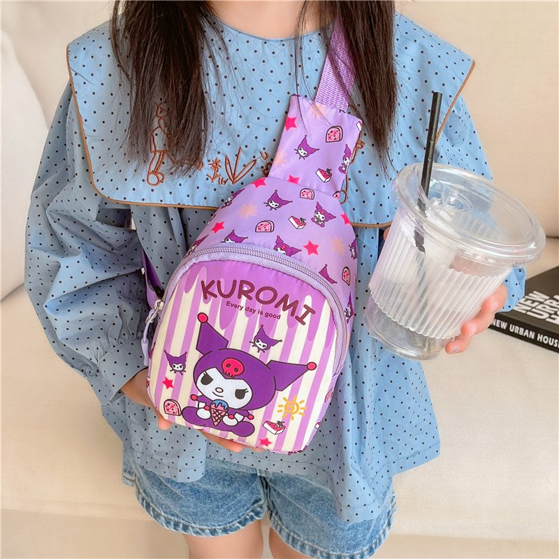 2024 Children's Cartoon Chest Bag Boys and girls travel snacks Bag Cartoon printed one-shoulder diagonal backpack