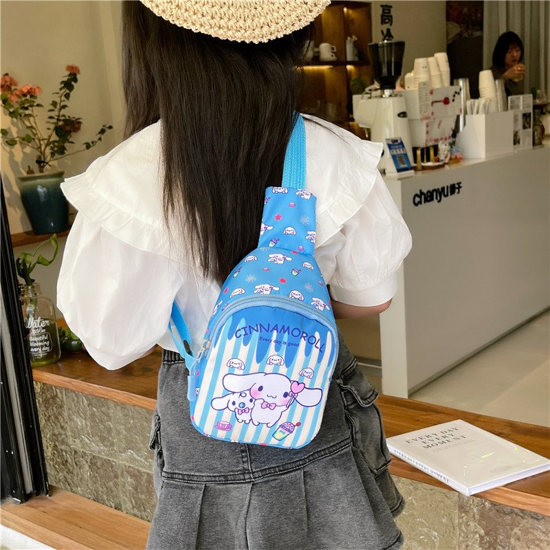2024 Children's Cartoon Chest Bag Boys and girls travel snacks Bag Cartoon printed one-shoulder diagonal backpack