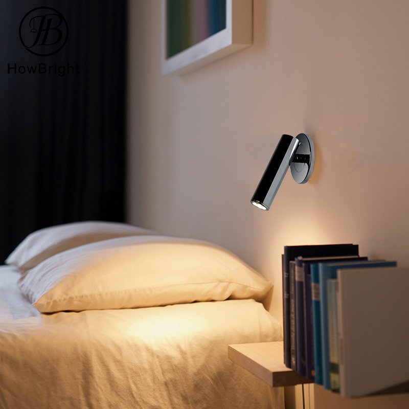 Adjustable 350 Degree Rotatable LED Headboard Wall Lamp 3W Bedside Reading Light Sconce Bedroom Window Book Room